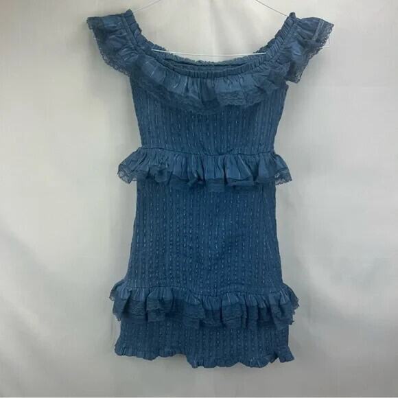 Tularosa Teri Off-The-Shoulder Ruffle Mini Dress Women’s Size XS - Picture 3 of 6